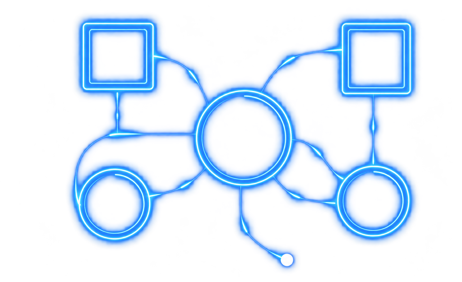 Connected network of circles and square nodes